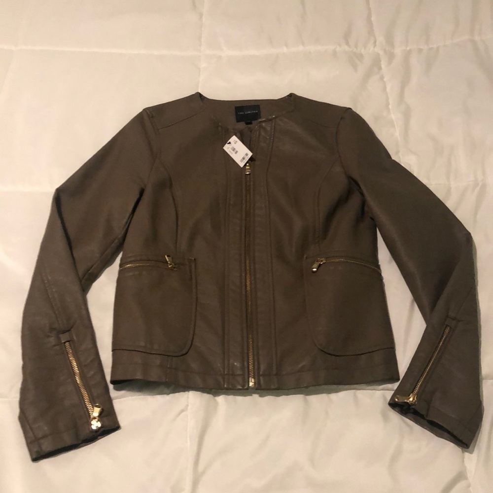 NWT The Limited Dark beige jacket with zippers